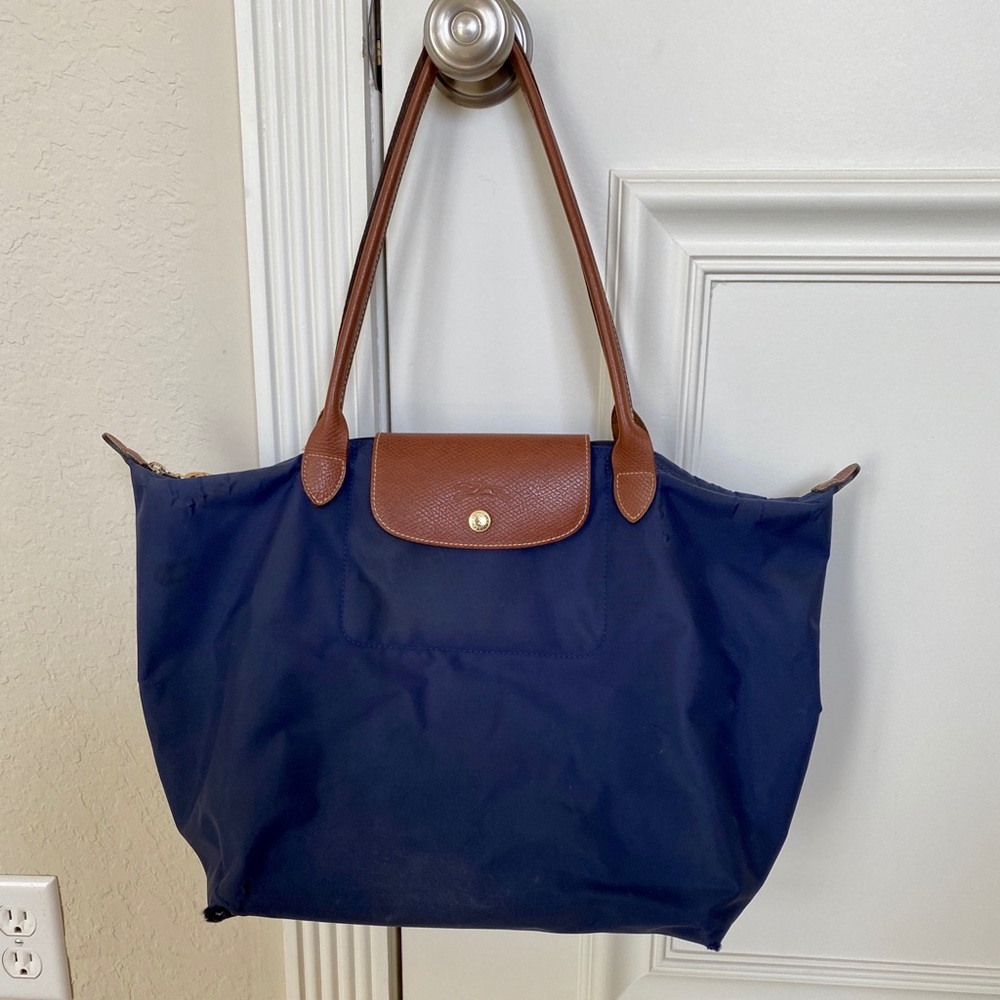 Longchamp Le Pliage Large Navy Tote Bag